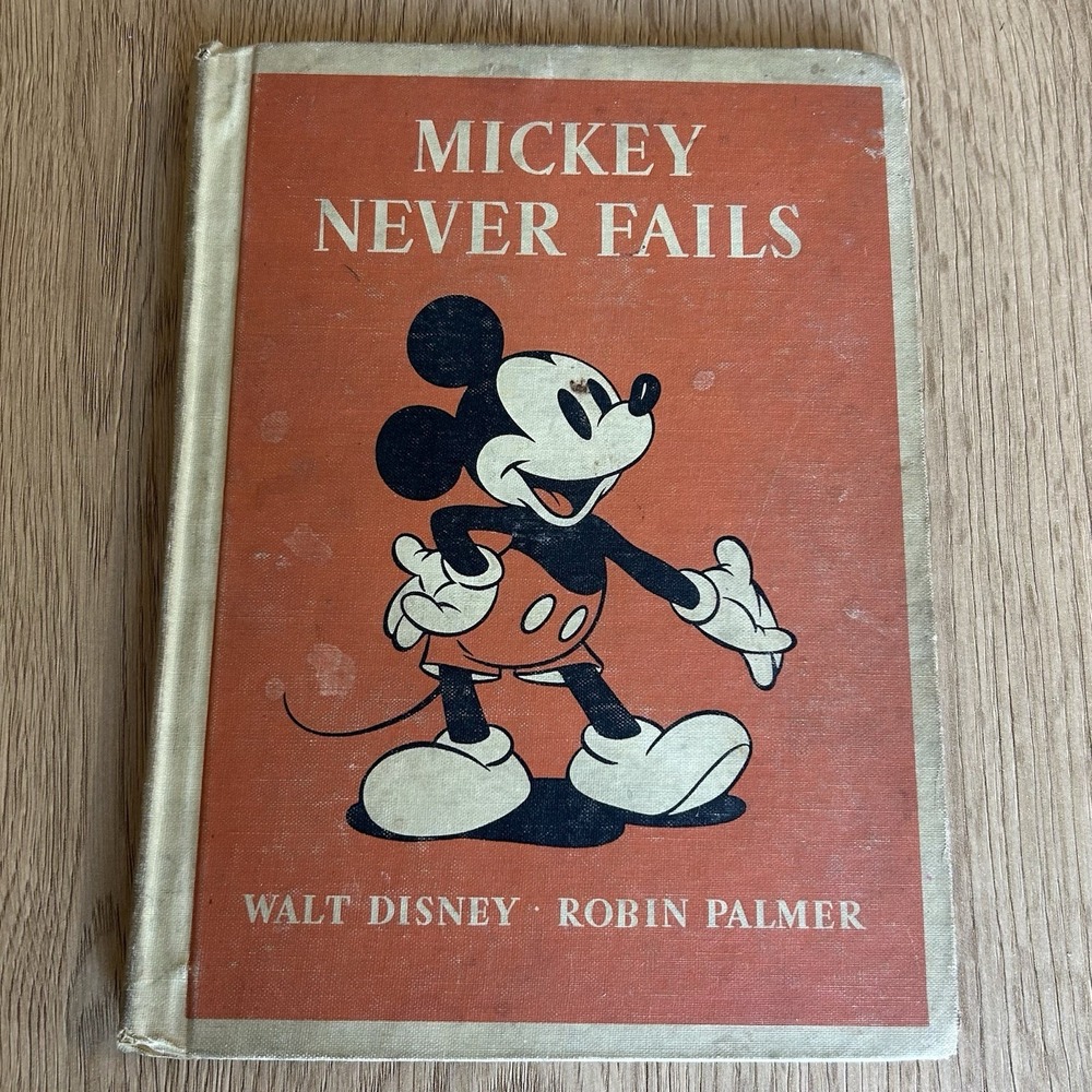 Mickey Never Fails 1939 Walt Disney Story Book Robin Palmer D.C. Heath Hardcover